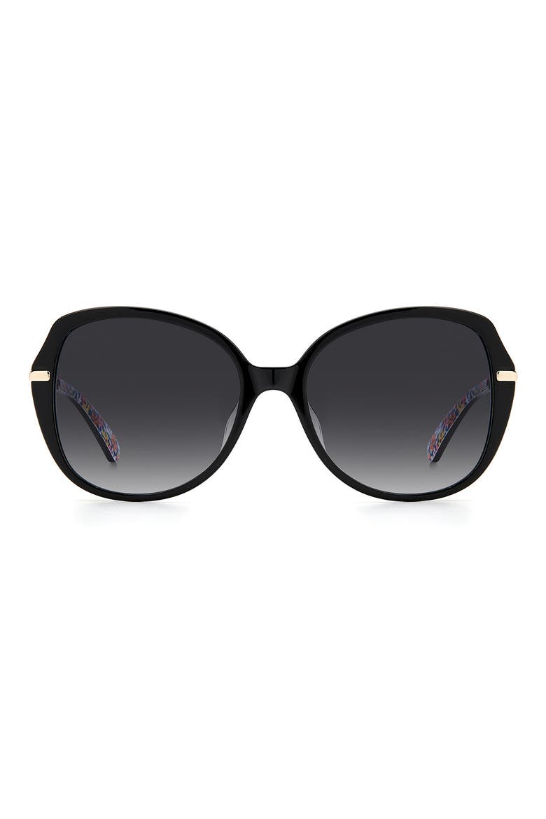 taliyahgs 57mm round sunglasses, Main, color, BLACK