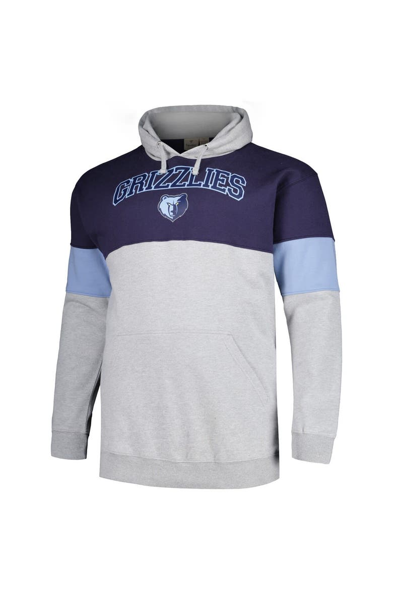 Men's Fanatics Branded Navy/Light Blue Memphis Grizzlies Big & Tall Pullover Hoodie, Alternate, color, Navy