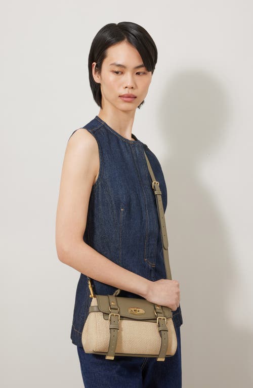 Mulberry Mini Alexa Raffia & Leather Satchel