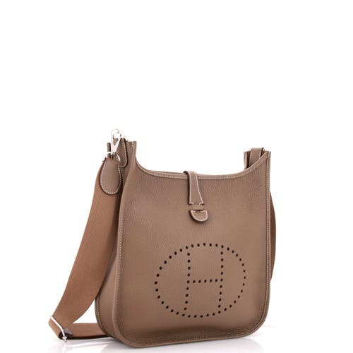 Pre-owned Hermes Hermes Evelyne Bag Gen Iii Clemence Pm In Brown