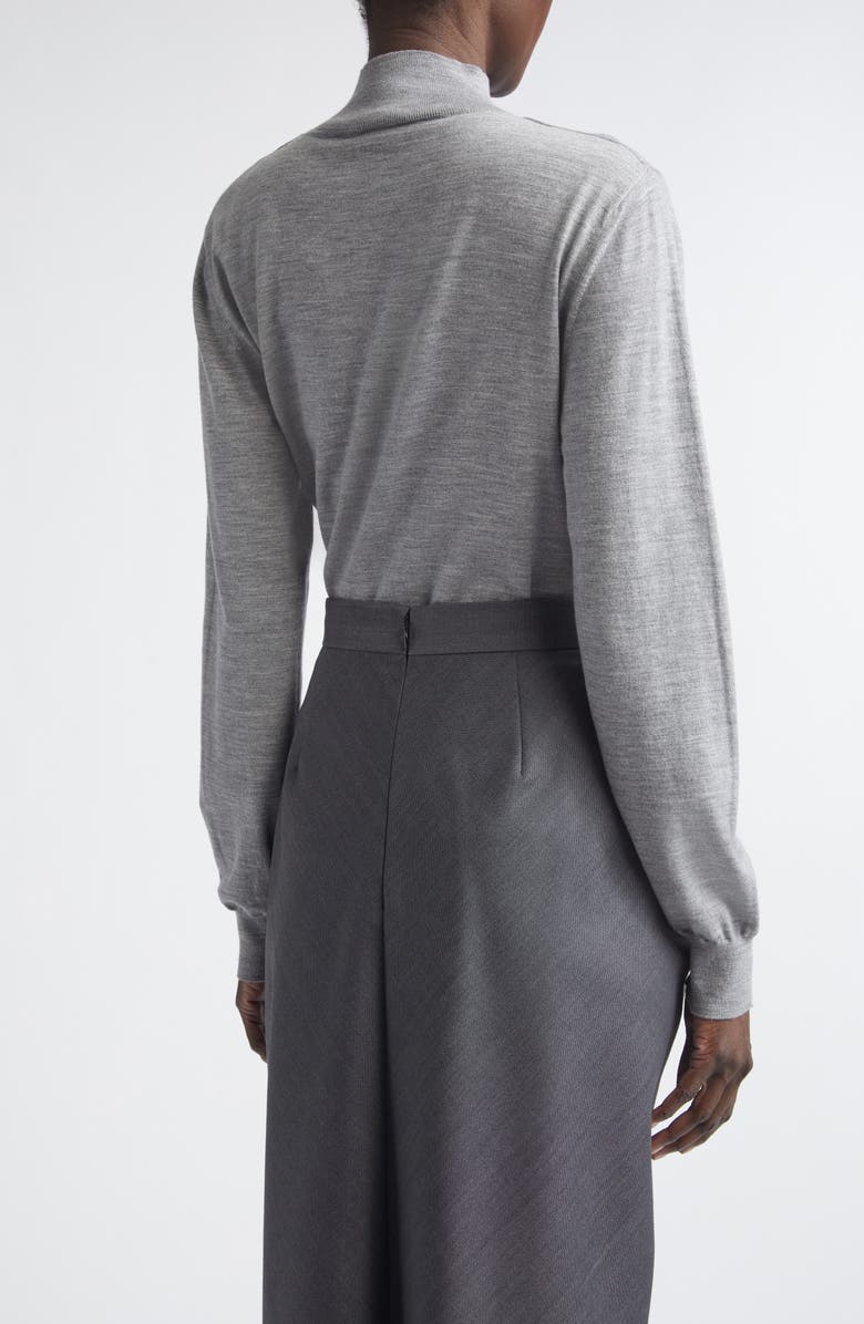 Givenchy Draped Merino Wool Blend Mock Neck Sweater, Alternate, color, Light Grey