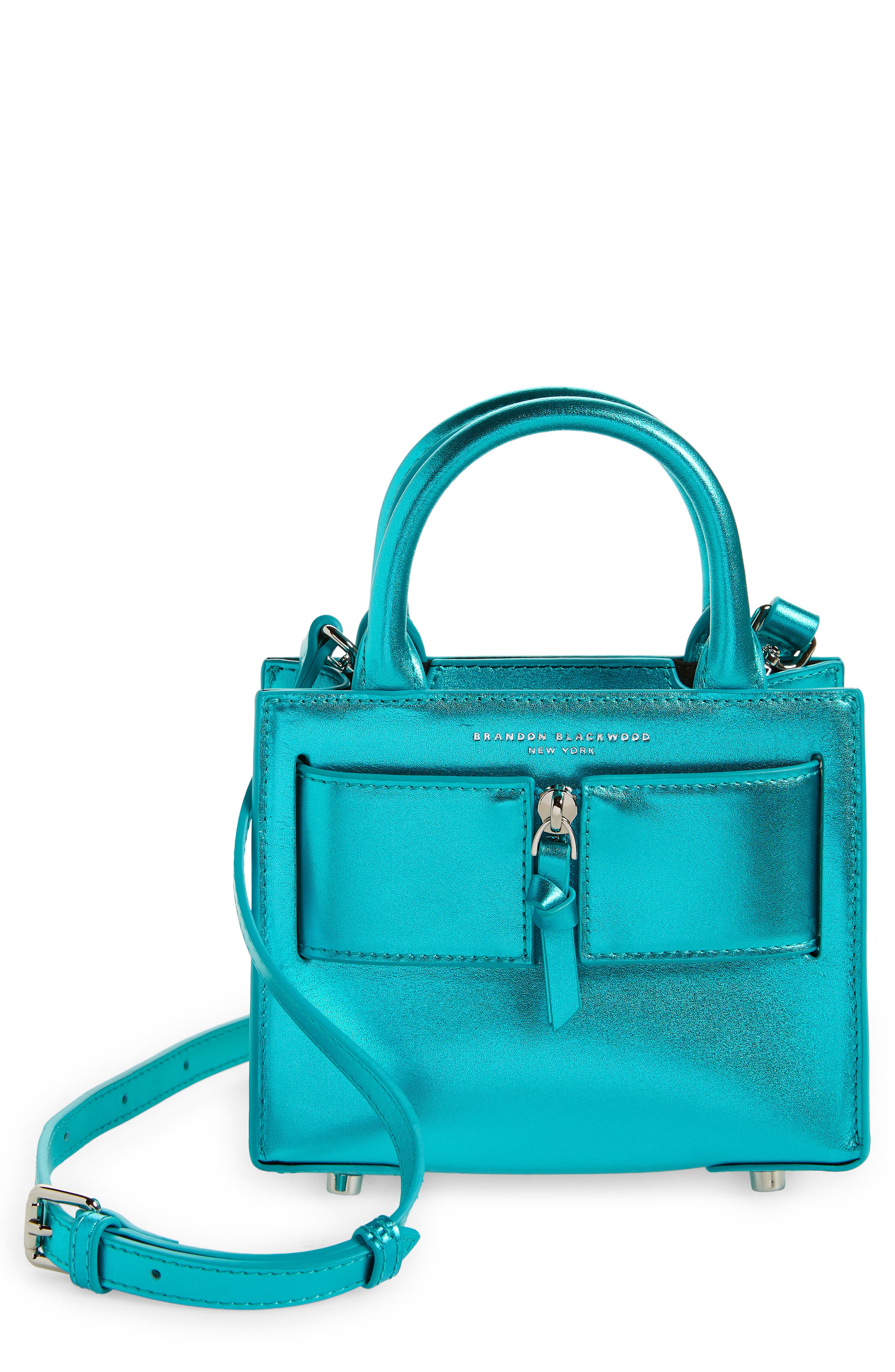 Brandon Blackwood Kuei Metallic Leather Top Handle Bag, Main, color, 