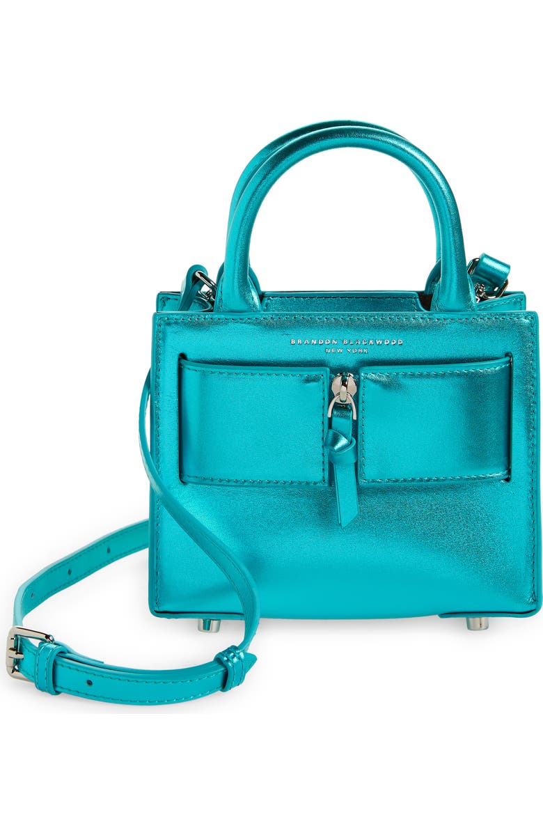 Brandon Blackwood Kuei Metallic Leather Top Handle Bag, Main, color,