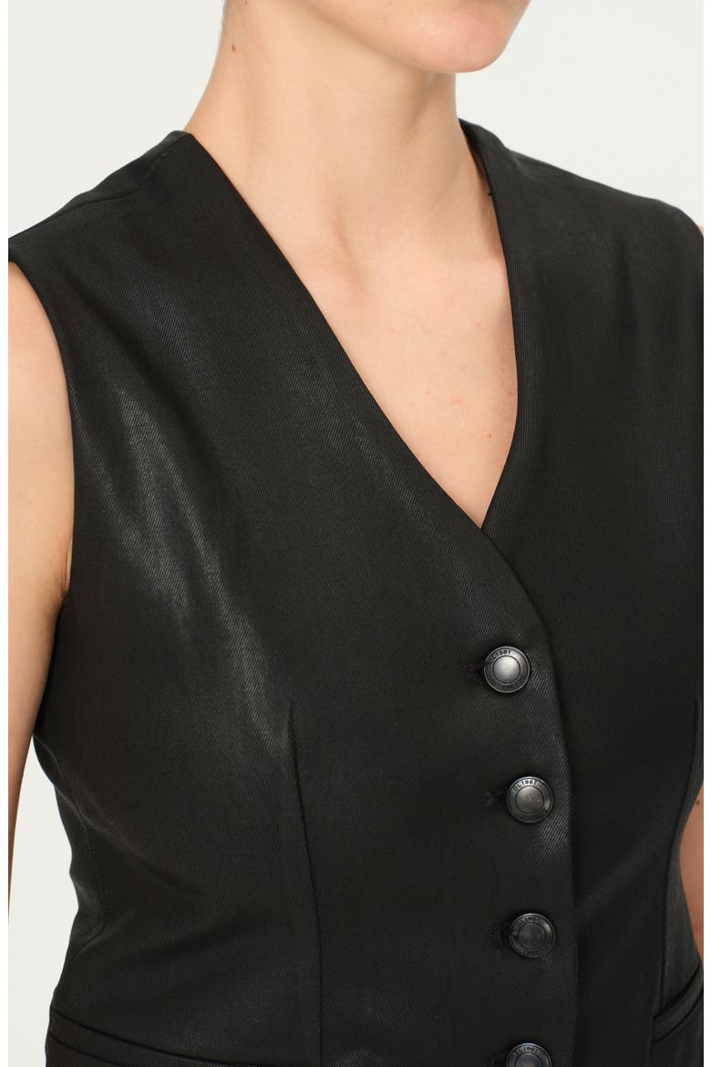 Wax Coated Vest, Alternate, color, BLACK COATED