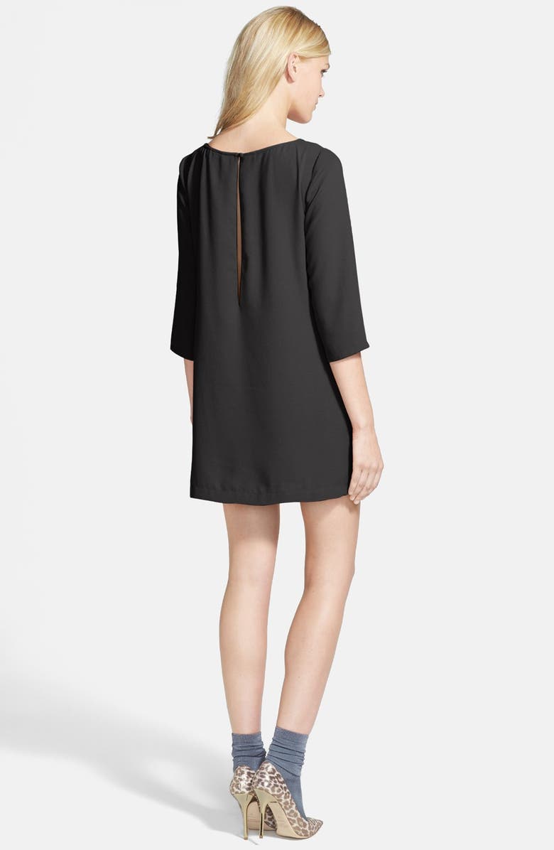 Leith Boatneck Crepe Shift Dress, Alternate, color, 