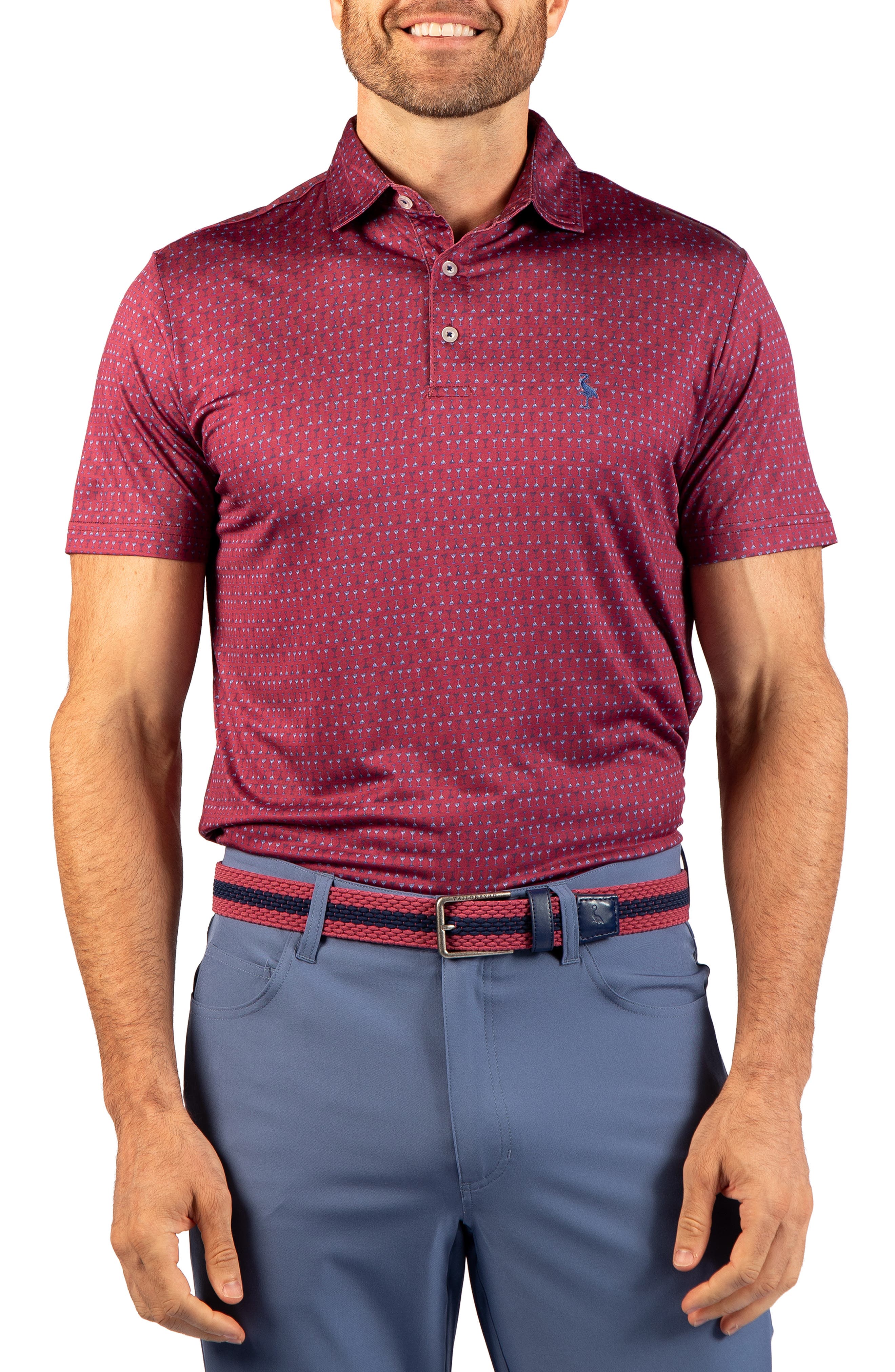 Martini Glass Printed Polo