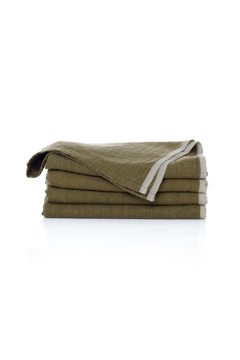 Chunky Linen Napkins - Set of 4, Main, color, Forest Green 20" x 20"