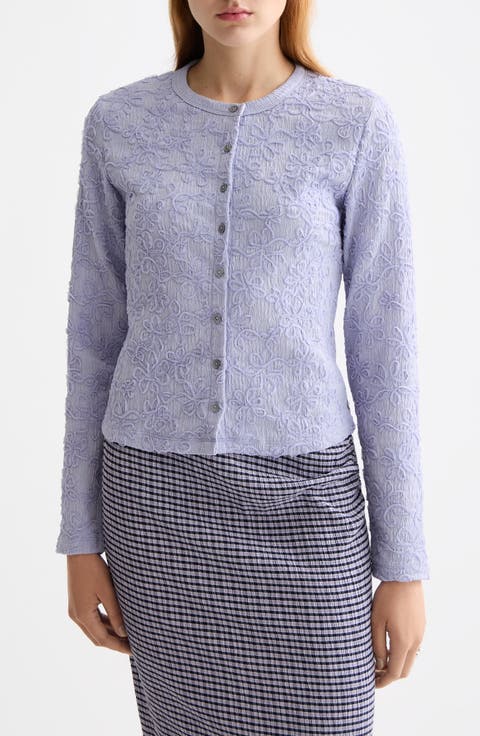 Soutache Detail Knit Button-Up Shirt