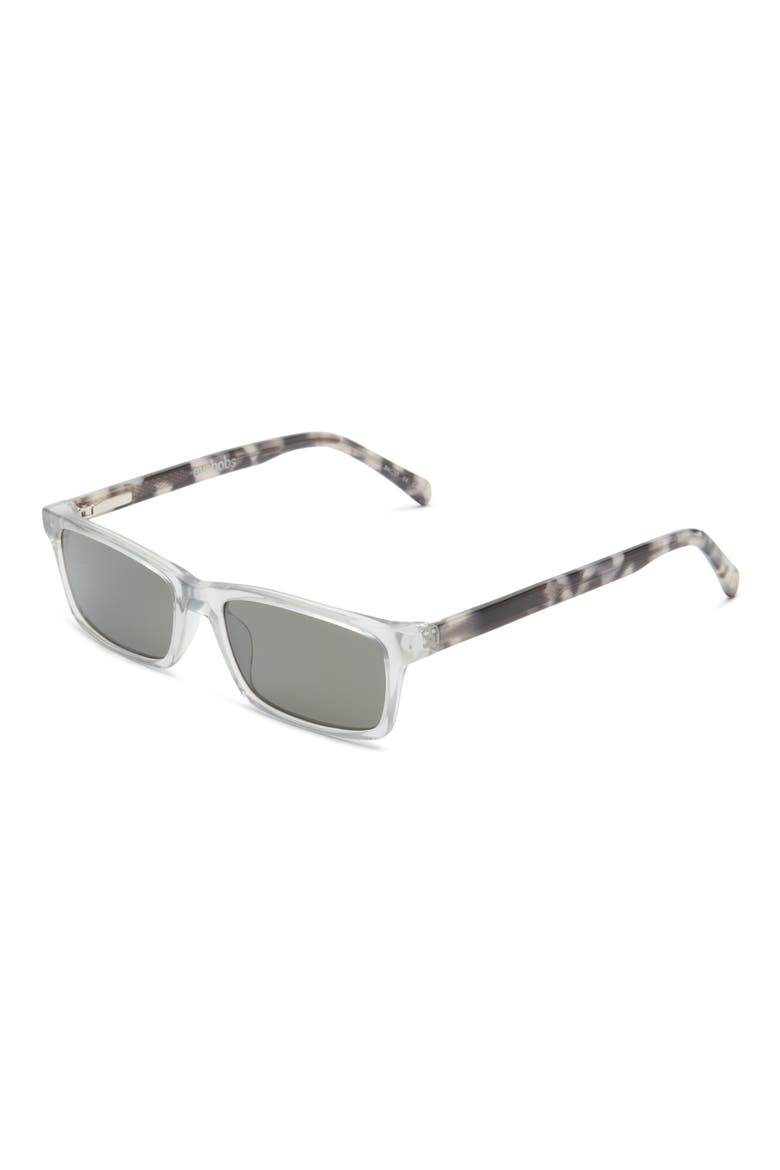 Number Cruncher 53mm Polarized Rectangular Sunglasses, Alternate, color, SMOKE GREY / SNOW WHITE / GREY