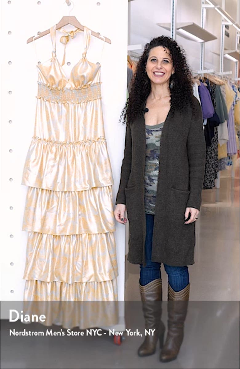 Ivy Tiered Satin Maxi Dress, sales video thumbnail