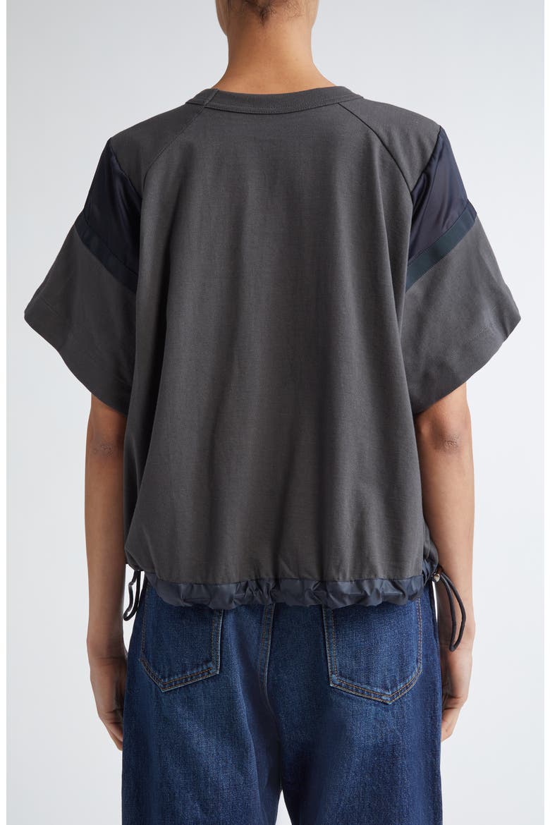 x Thomas Mason Paneled Mixed Media T-Shirt, Alternate, color, GRAY/ NAVY