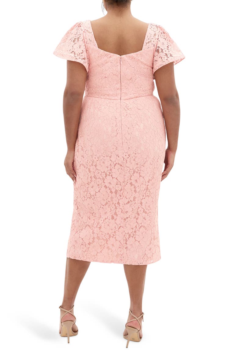Maisie Flutter Sleeve Lace Dress, Alternate, color, BALLET PINK