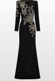 Jenny Packham Slipper Orchid Floral-Embellished Maxi Dress