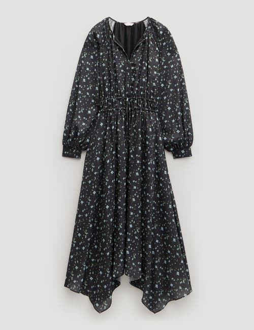 Hush Odelia Printed Long Sleeve Chiffon Dress In Black