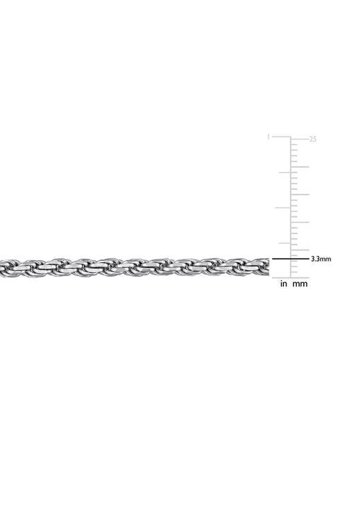 Delmar Diamond Cut Rope Chain Bracelet In Silver