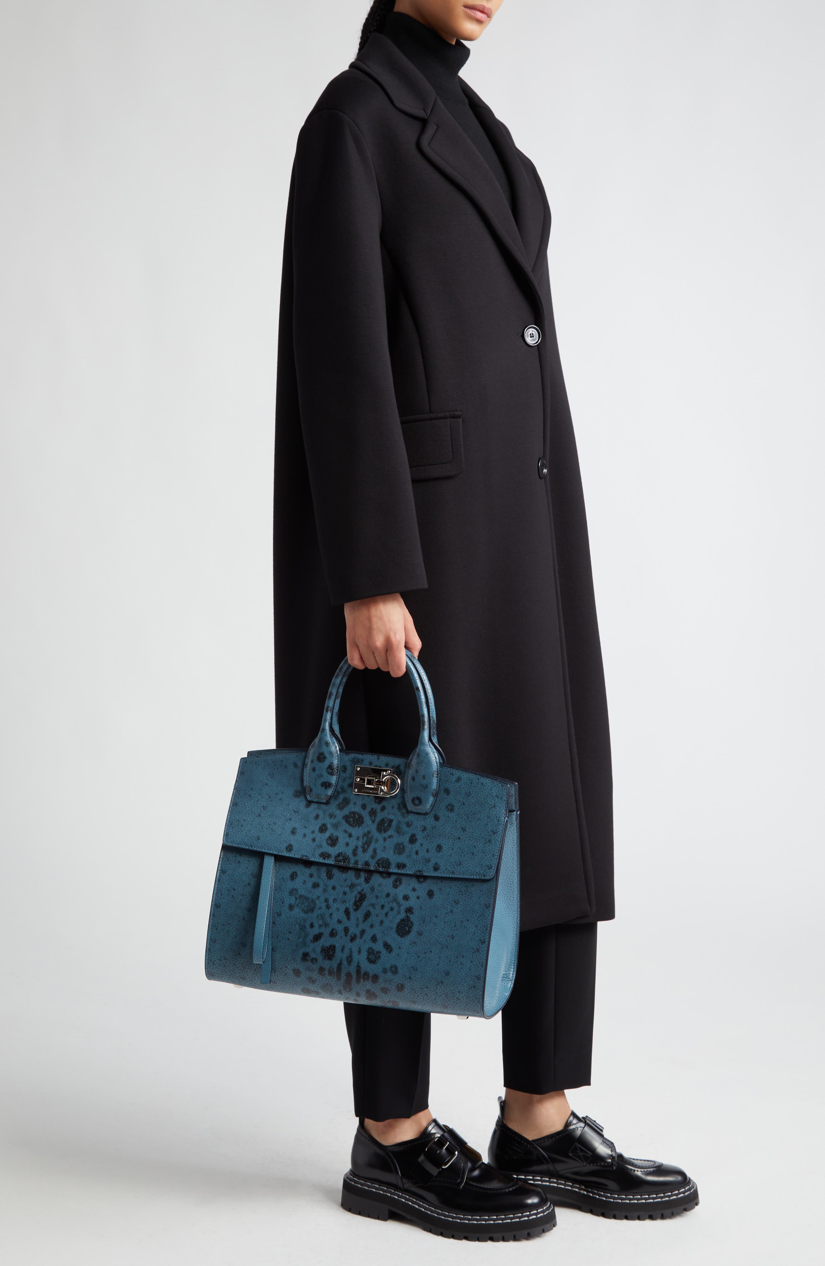 FERRAGAMO The Studio Soft Leather Top Handle Bag, Alternate, color, 