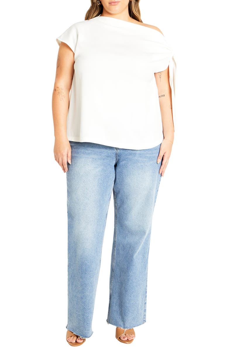 City Chic Aliza One-Shoulder Top, Alternate, color, 