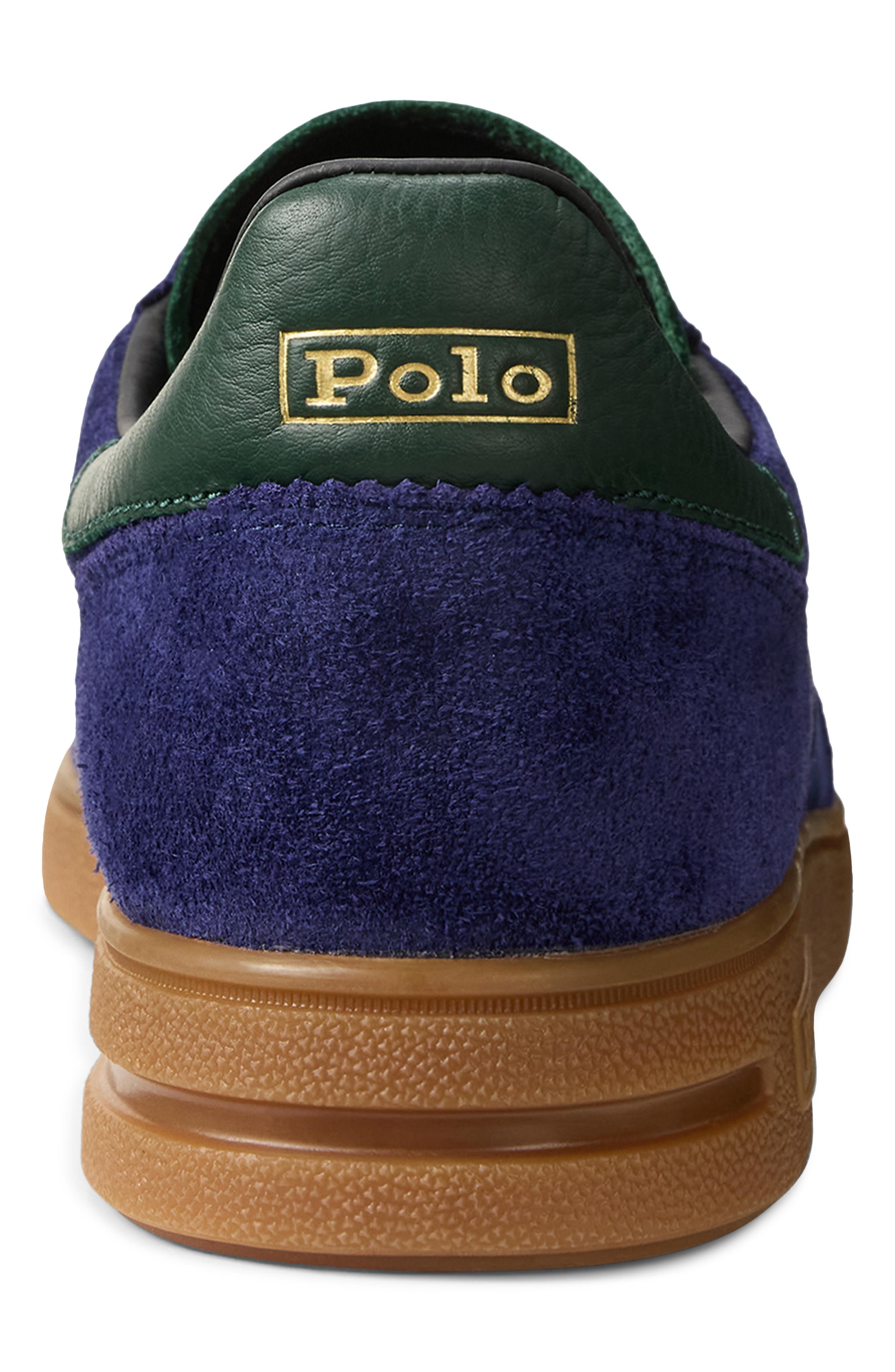 Polo Ralph Lauren Bedford Suede & Velvet Sneaker, Alternate, color, Navy/ Forest/ Black