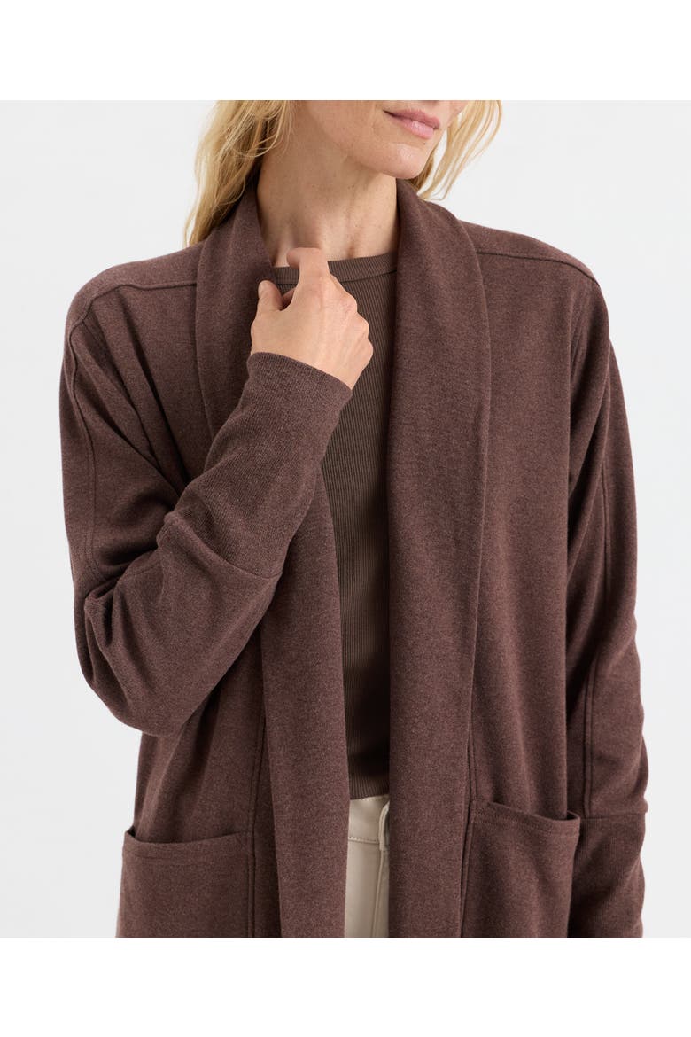 Organic Cotton Roam Wrap Cardigan, Alternate, color, Chestnut Heather