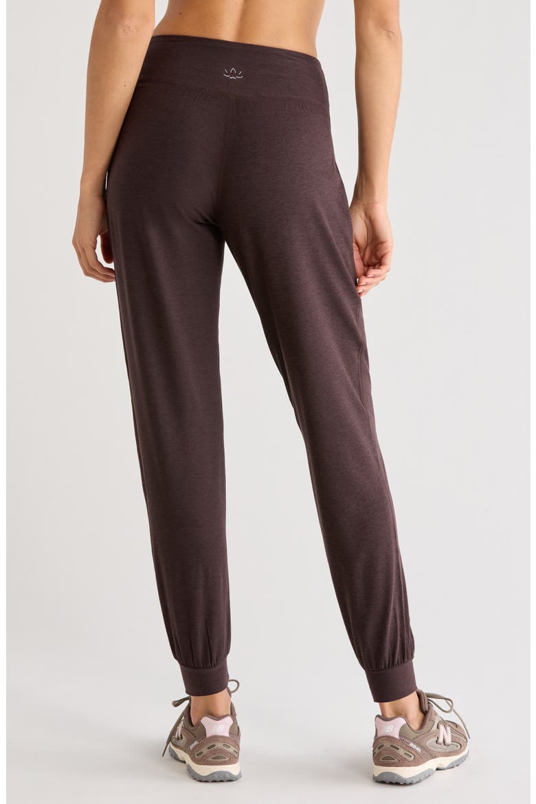 Midweight Spacedye Midi Joggers, Alternate, color, DARK CHOCOLATE HEATHER