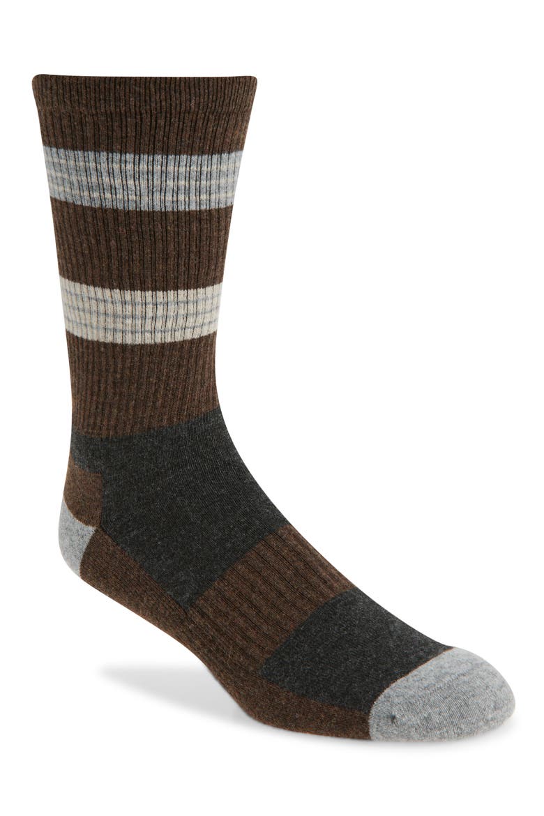 Cozy Crew Socks, Main, color, BROWN HEATHER