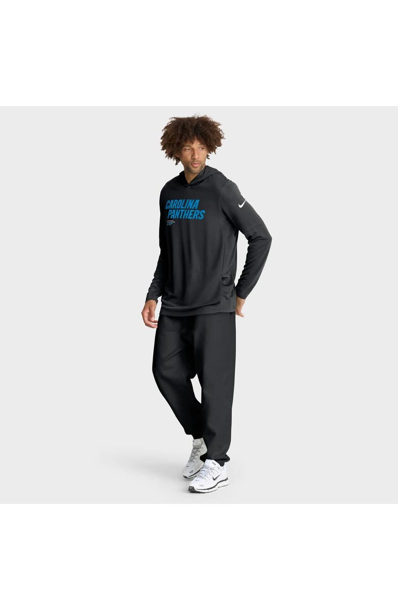 Nike Men's Nike Black Carolina Panthers Sideline Pure Fury Dri-FIT Long Sleeve Hoodie T-Shirt, Alternate, color, Black