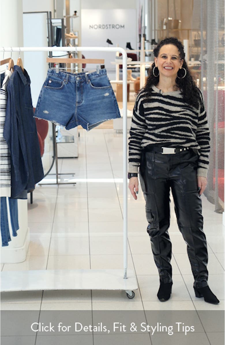 Halle High Waist Cutoff Denim Shorts, sales video thumbnail