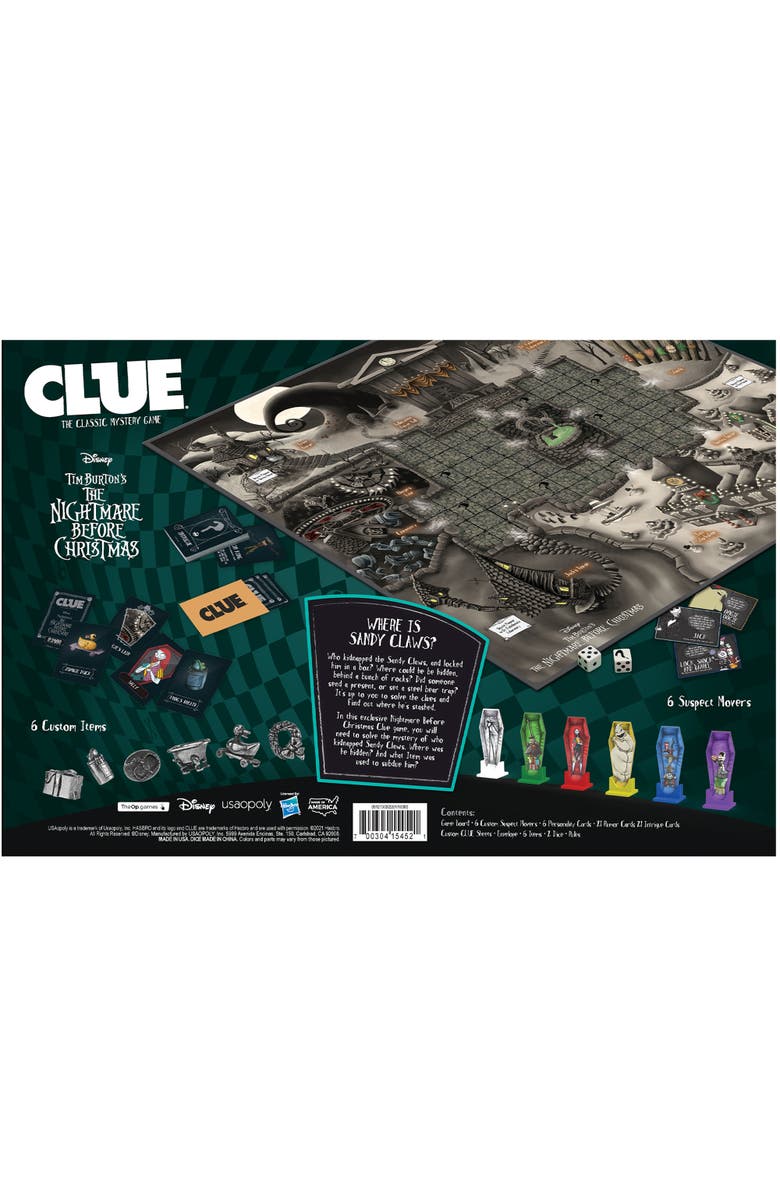 CLUE Nightmare Before Christmas Tim Burton Board Game, Ages 8+, Alternate, color, Multicolored