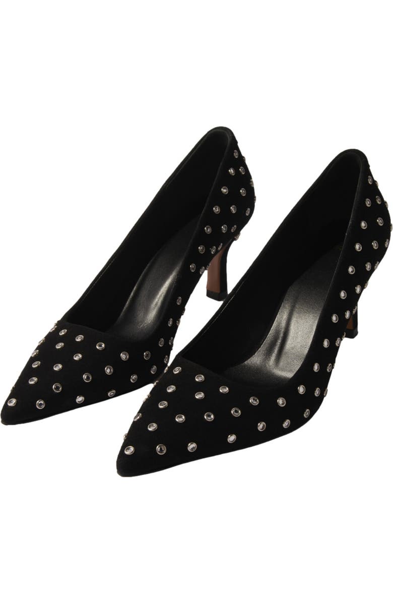 maje Rhinestone pumps with pointed toes, Alternate, color, Black