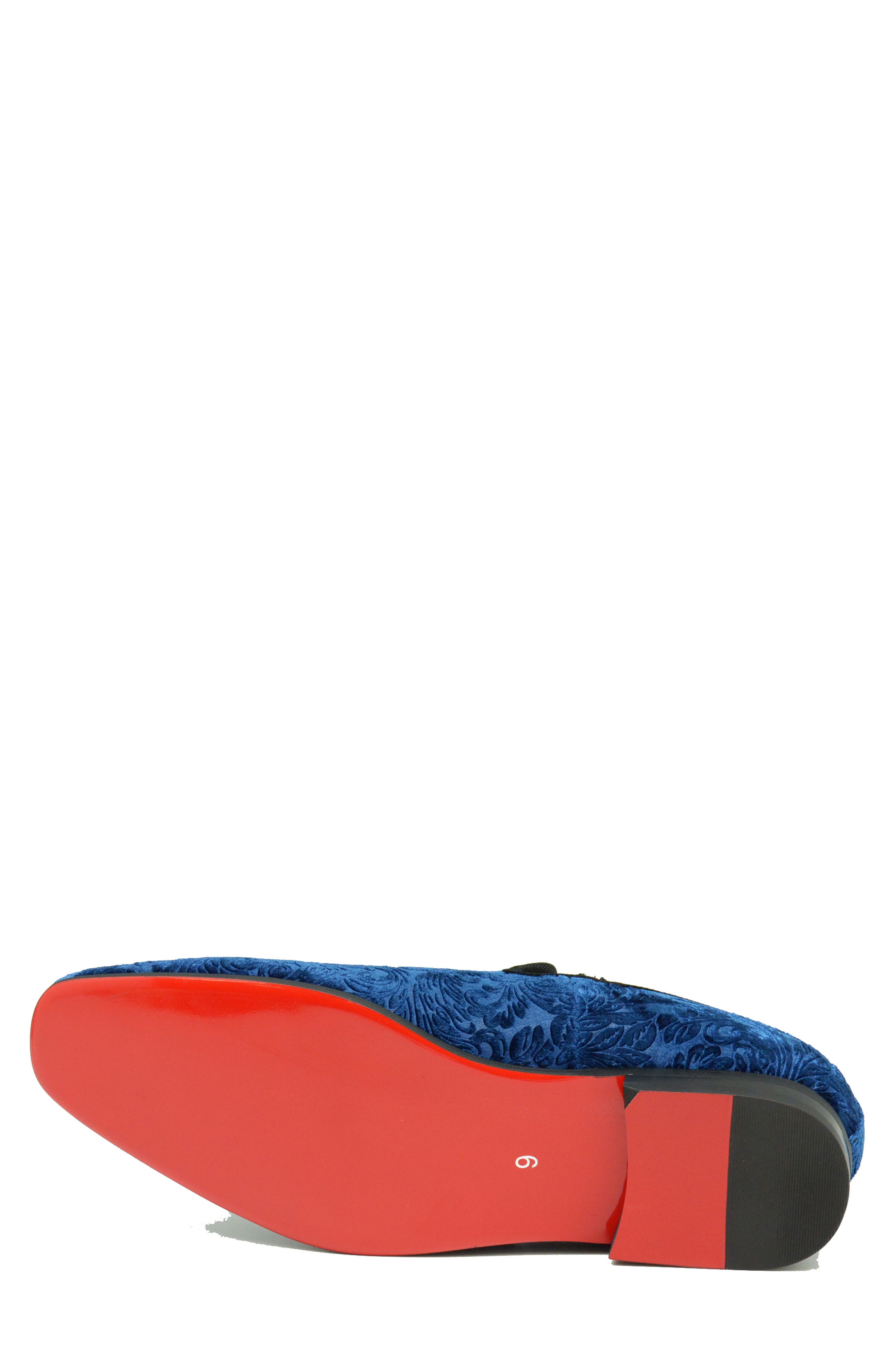 La Milano Broderick Velvet Loafer, Alternate, color, Navy