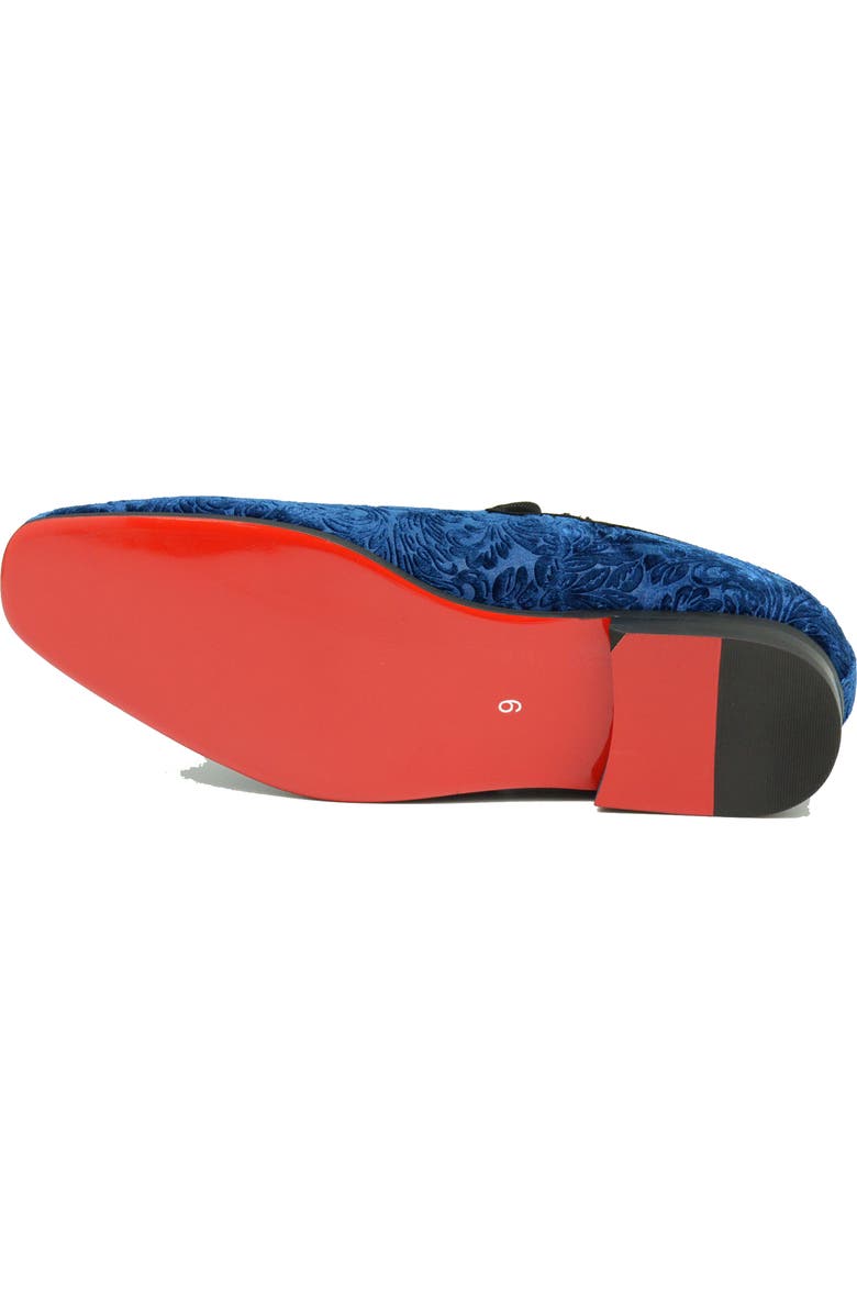 La Milano Broderick Velvet Loafer, Alternate, color, Navy