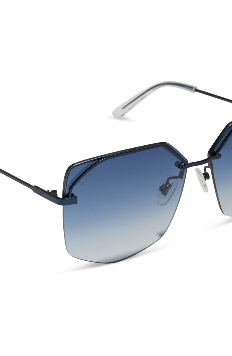 DIFF Bree 62mm Square Sunglasses, Alternate, color, Deep Navy/ Aegean Flash