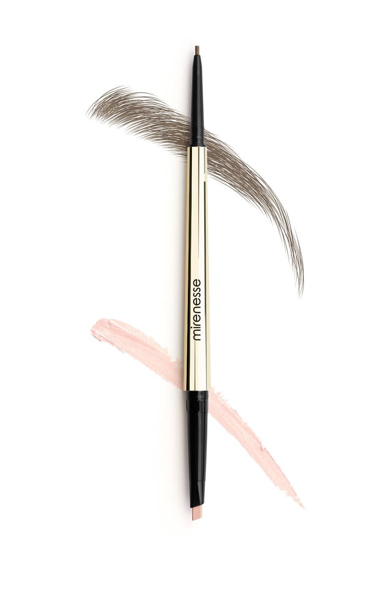 MIRENESSE All Day Micro Brow Pencil & Highlighter Crayon - Silk Brown, Main, color, 