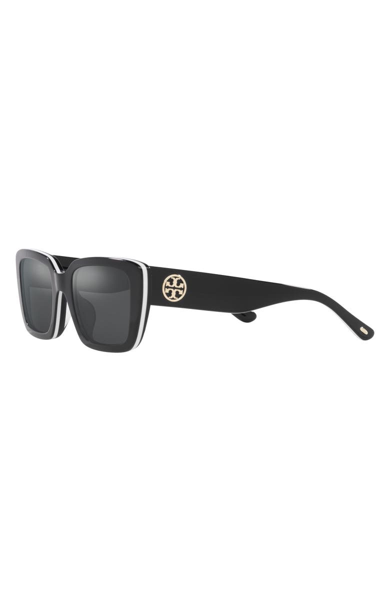 Tory Burch 51mm Rectangular Sunglasses, Alternate, color, 