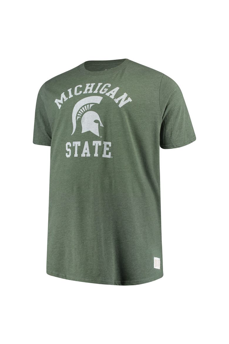 Men's Original Retro Brand Green Michigan State Spartans Big & Tall Mock Twist T-Shirt, Alternate, color, Hunter Green