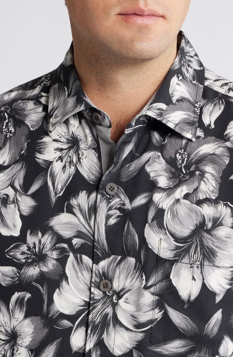 Tommy Bahama Hibiscus Hideaway Short Sleeve Silk Button-Up Shirt, Alternate, color, 