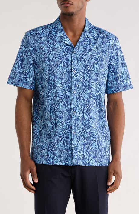Leaf Print Camp Shirt