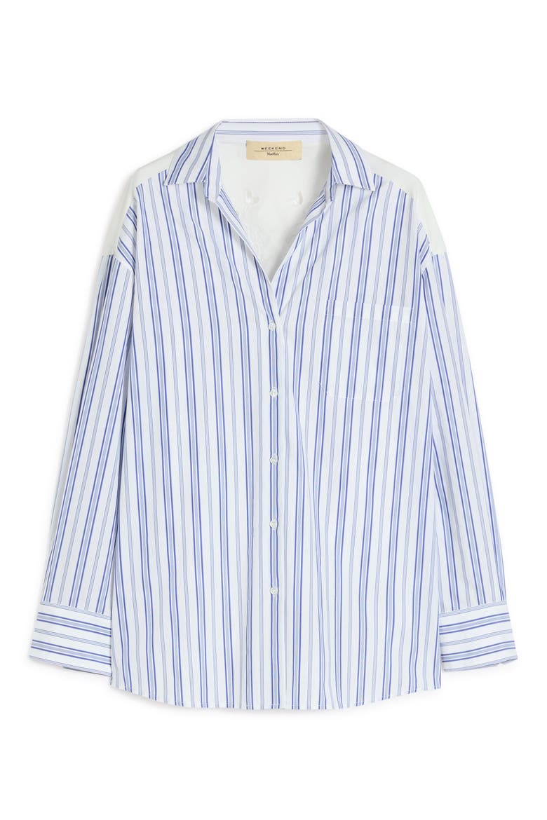 Tessile Stripe Poplin Eyelet Button-Up Shirt, Alternate, color, NAVY