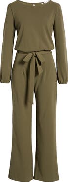 NIKKI LUND Joy Long Sleeve Tie Waist Jumpsuit