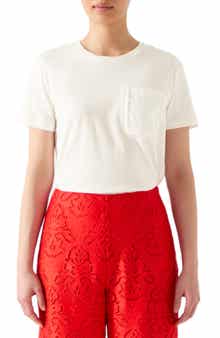 LK Bennett Hallly Frill Pocket Cotton T-Shirt