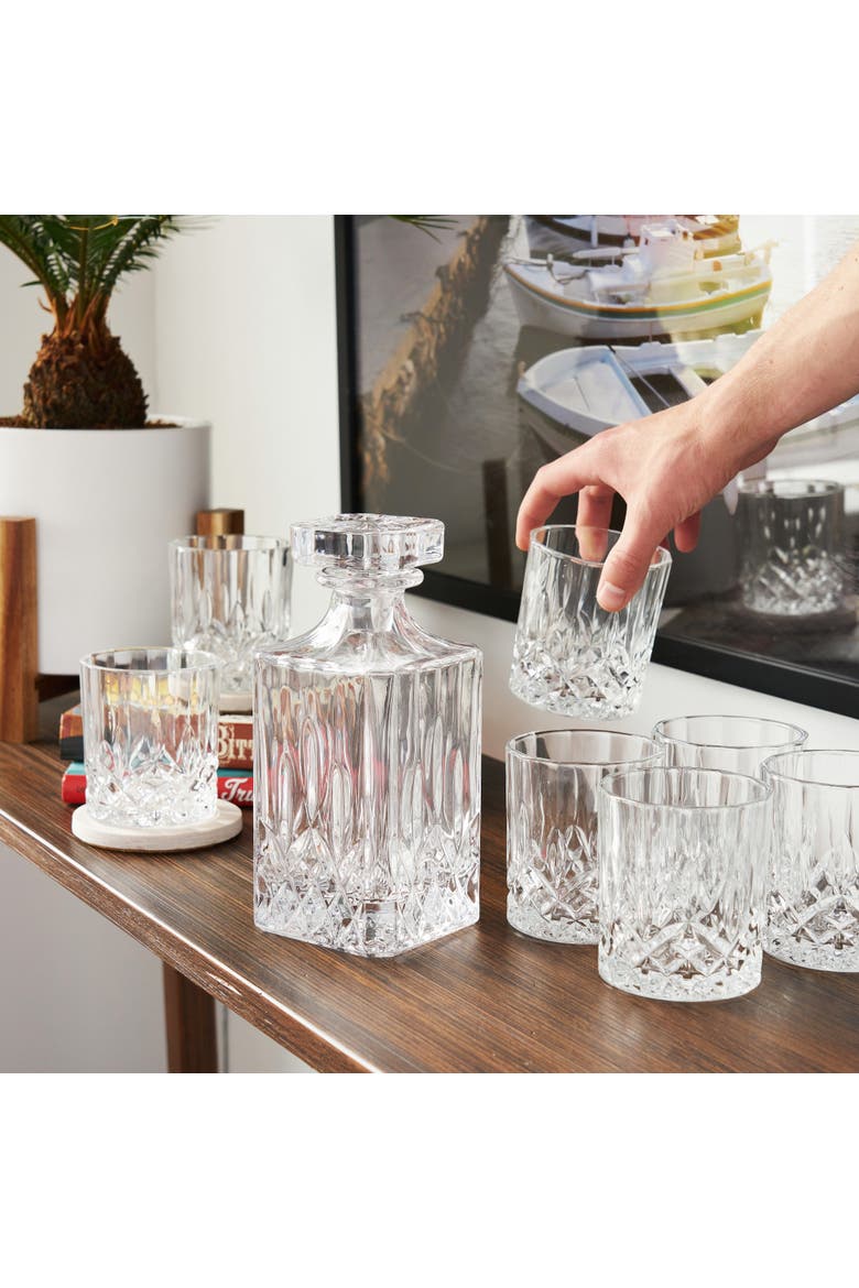 Admiral Decanter and Lowball Glass Set, Alternate, color, Clear