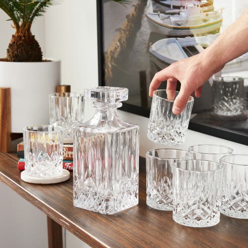 Viski Admiral Decanter And Lowball Glass Set In Clear