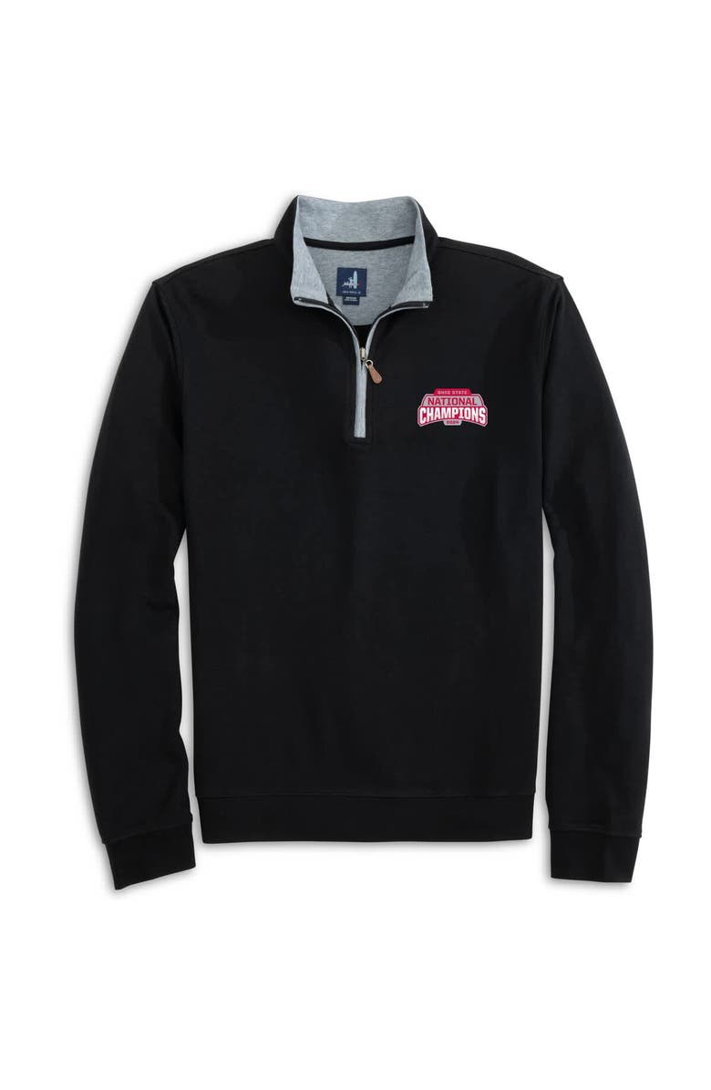 johnnie-O Men's johnnie-O  Black Ohio State Buckeyes College Football Playoff 2024 National Champions Sully Tri-Blend Quarter-Zip Sweatshirt, Alternate, color, 