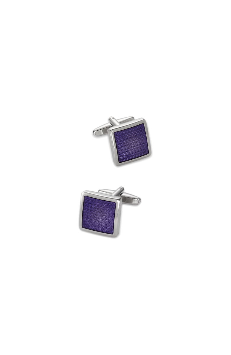Paul Fredrick Enamel Square Cufflink, Main, color, Purple