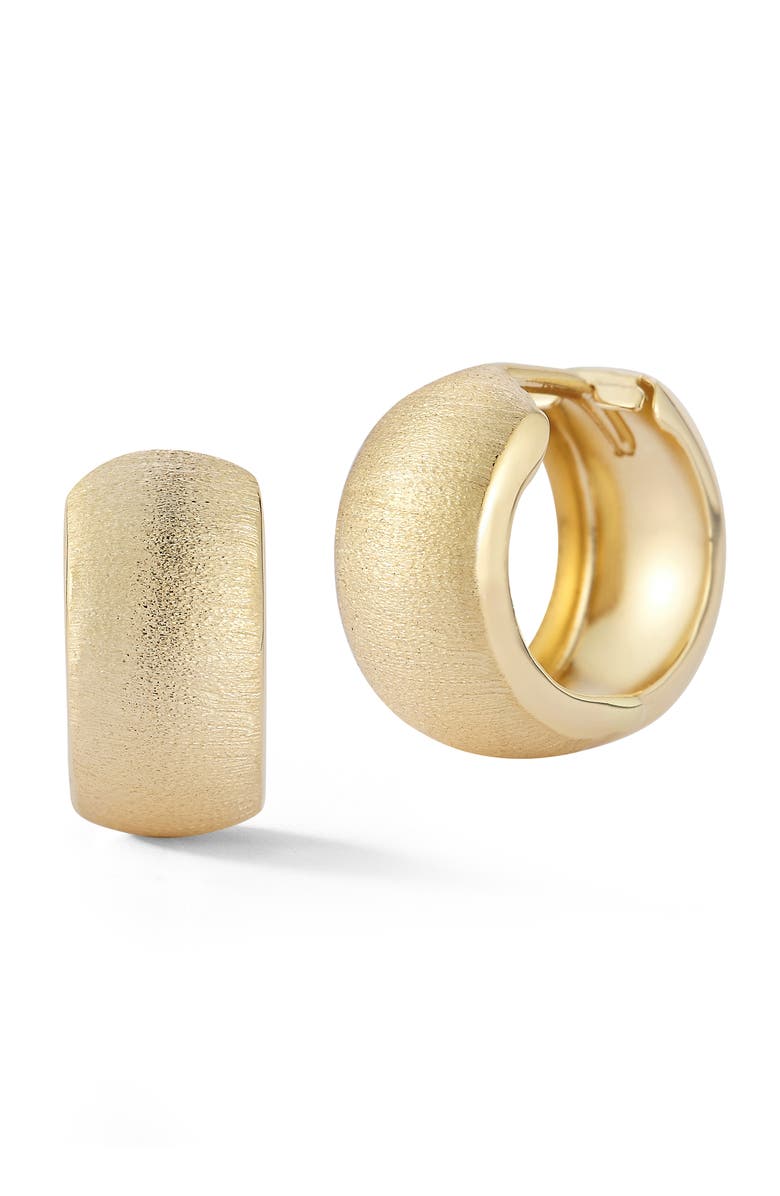 Ember Fine Jewelry 14K Gold Satin Hoop Earrings, Main, color, Gold