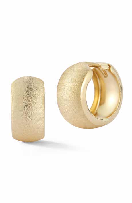 Ember Fine Jewelry 14K Gold Satin Hoop Earrings