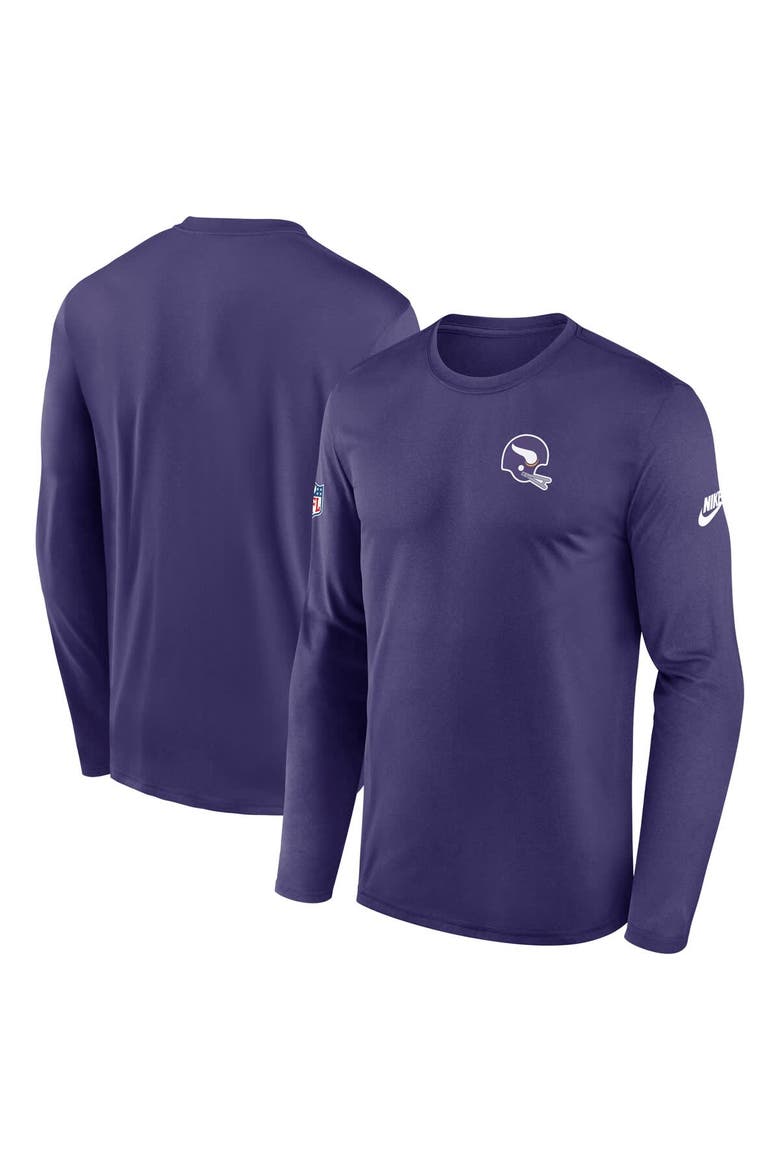 Men's Nike Purple Minnesota Vikings Legend Small Logo Performance Long Sleeve T-Shirt, Main, color, Purple