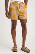 RIZORT Curly Print Drawstring Shorts