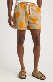 RIZORT Curly Print Drawstring Shorts
