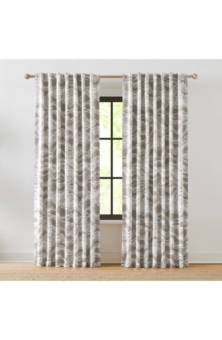 Chuks Collins x Lush Decor Cascade Wave Blackout Window Panel, Main, color, Gray/White